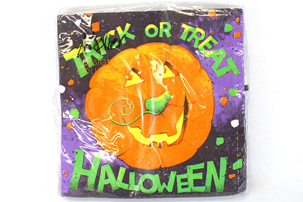 Trick Or Treat Confetti School Party Pumpkin Jack O Lantern Halloween Napkins