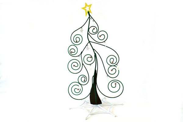 25" Tall 3 Piece Metal Christmas Holiday Tree Star Ornaments Tall Tabletop Decor