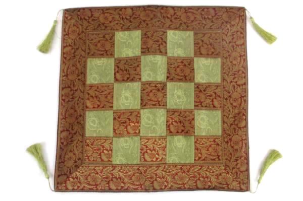 Set of 2 Square Jewel Toned Pillow Shams Dubai India Basket Weave Pattern 16x16
