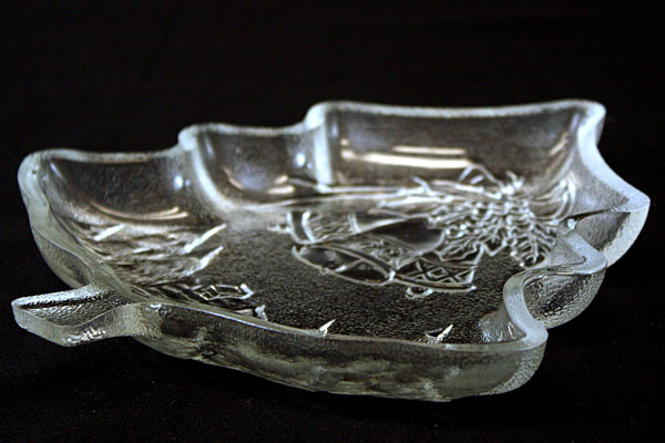 Bali Pressed Glass Christmas Tree Shaped Candy Tray