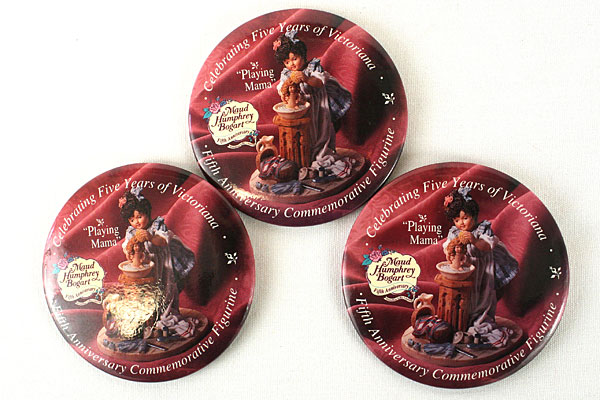Maud Humphrey Bogart 5th Anniversary Victoriana Commemorative Buttons - Set of 3