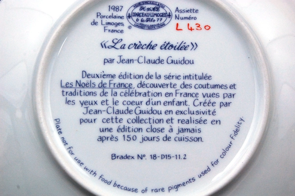 D'Arceau Limoges Les Noels de France 1987 La Creche Etoilee Plate