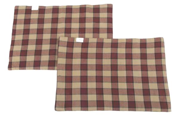 2 Country Red Kitch USA Flag Patriotic Cloth Placemats & Cream Napkins