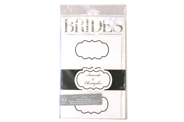 BRIDES Printable Black and White Bottle Wraps 12-ct