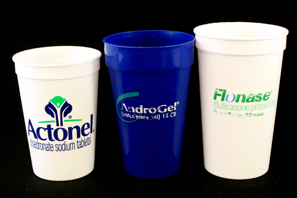 Set of 3 Pharmaceutical Companies Plastic Advertising Cups