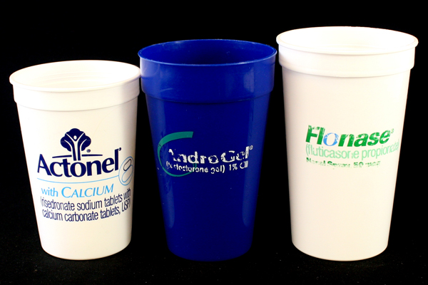 Set of 3 Pharmaceutical Companies Plastic Advertising Cups