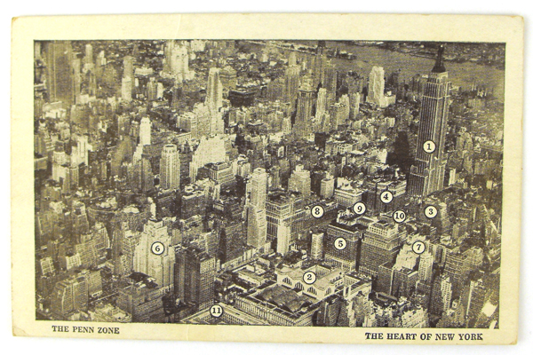 Vintage The Penn Zone Heart Of New York Postcard 7710