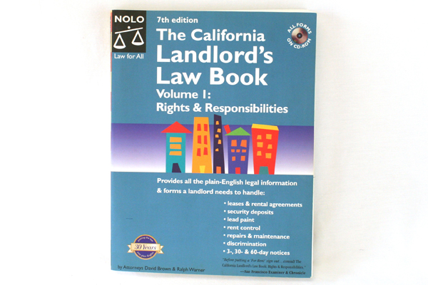 7th Edition - California Landlord's Law Book Vol. 1 w/ CD-ROM 2001 NOLO Law