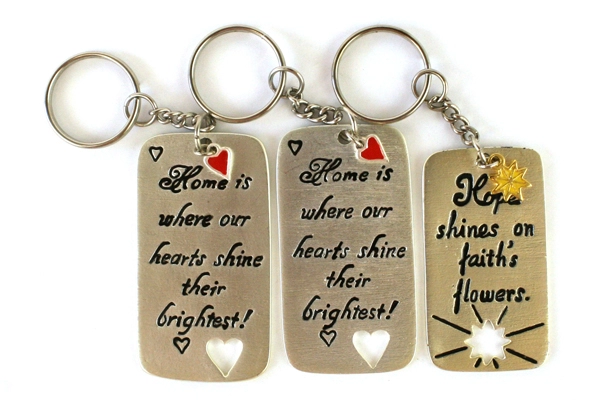 Lot of 3: Key Rings With Messages ~ Home & Hope