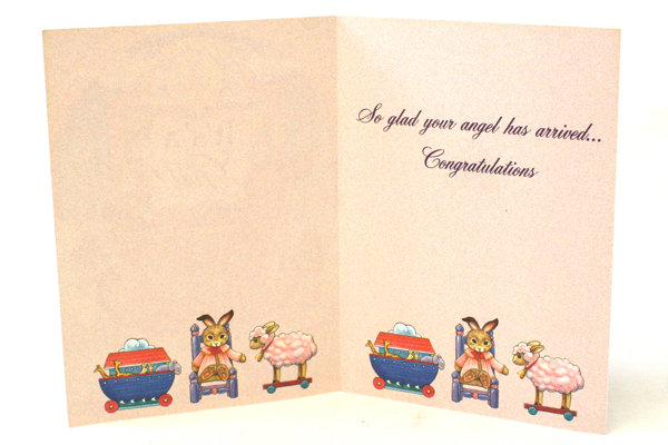 Set of 2 Sunrise Inc It's A Girl & It's A Boy Illustrated Cards w/ Envelopes