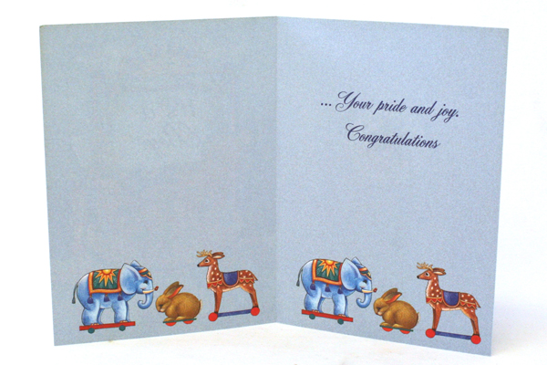 Set of 2 Sunrise Inc It's A Girl & It's A Boy Illustrated Cards w/ Envelopes