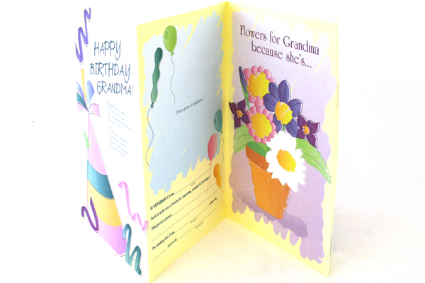Set of 2 Happy Birthday Personalized Cards For Grandma & Grandpa with Envelopes