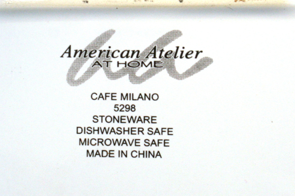 10" Cafe Milano American Atelier At Home Square Stoneware Plate 5298