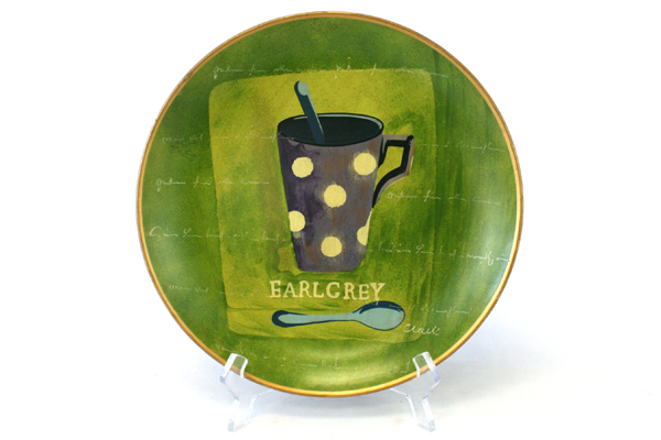 Oriental Accent Earl Grey Decor Wall Hanging 10.5" Round Plate