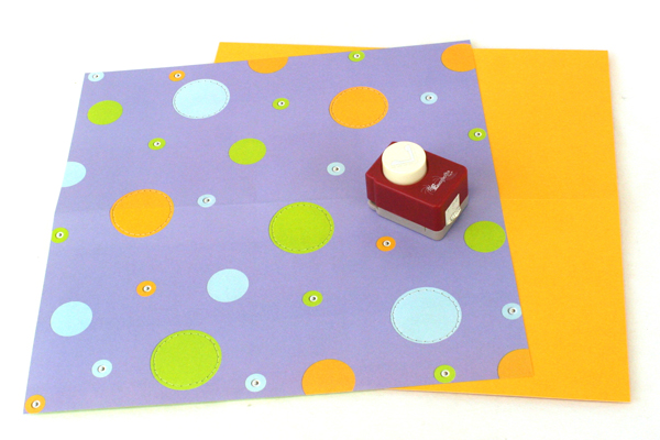 Emagination Craft Decorative Corner Paper Punch w/ Polka Dotted & Orange Paper