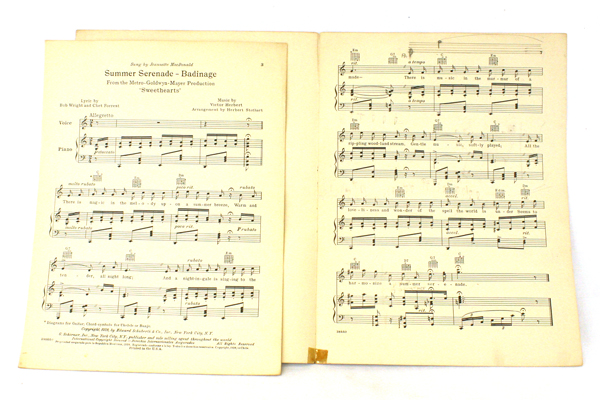 Summer Serenade-Badinage Sheet Music 1938-Victor Herbert Bob Wright Chet Forrest