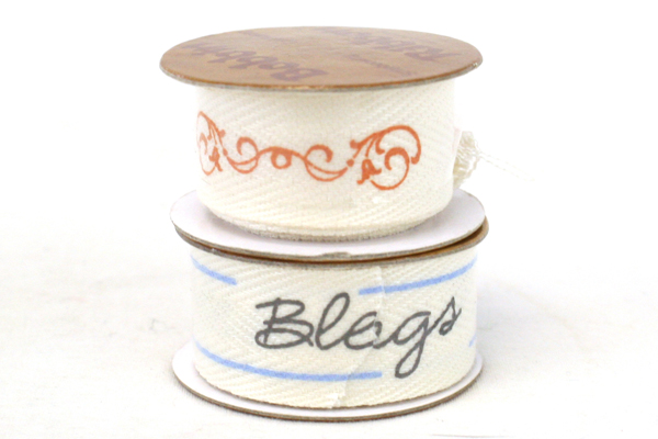 Scrapbooking Decorative Ribbon Lot of 8 White Ribbon Rolls - 6 with Phrases