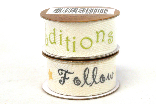 Scrapbooking Decorative Ribbon Lot of 8 White Ribbon Rolls - 6 with Phrases
