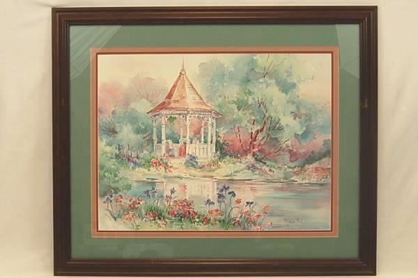 Barbara Mock Framed Print, Ltd Edition, Gazebo Summer, Signed