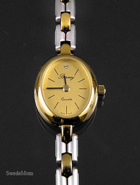 BERNEY Rhodium & Gold Overlay Bracelet Watch NEW