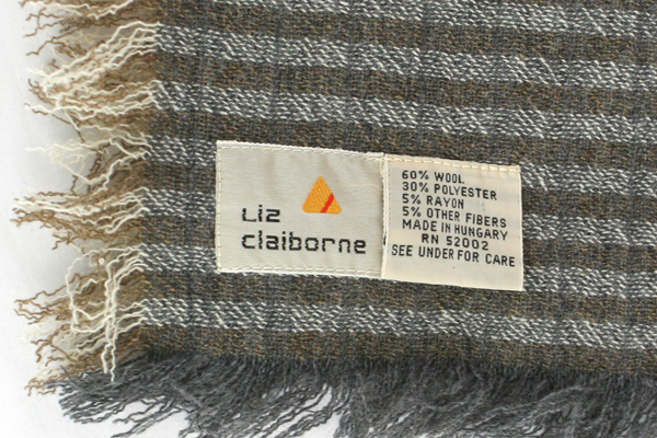 Set of 2 Natural Colored Liz Claiborne Scarves Made of Wool/Polyester/Rayon