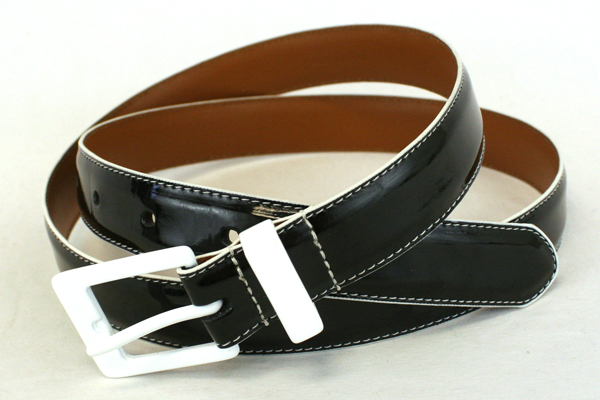 Amanda Smith Acrylic Black & White Plaid Scarf & American Living Belt Size Large