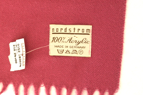 100% Acrylic Dark Pink Nordstrom Scarf & Jones New York Large Black Leather Belt