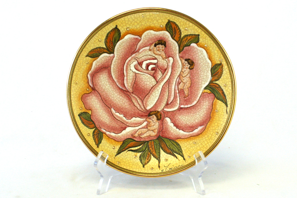 1975 V. Tiziano Flower Children LE of 3000 Veneto Flair Porcelain Plate w/ COA