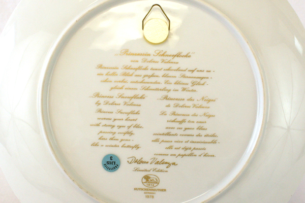 1978 Hutschenreuther Germany Prinzessin Schneeflocke Princess Snowflake Plate