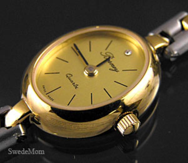 BERNEY Rhodium & Gold Overlay Bracelet Watch NEW