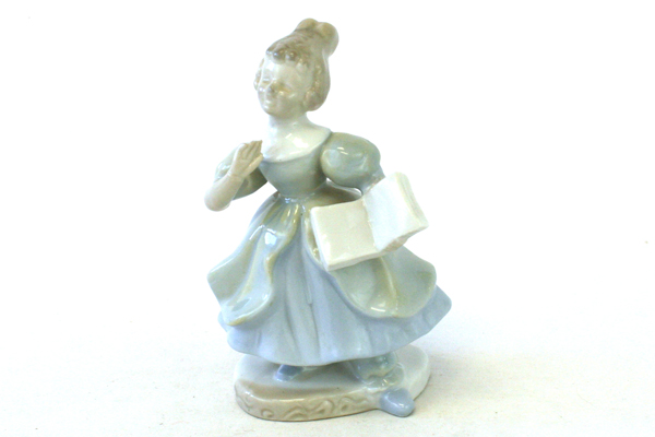 Vintage Kalk Singing Woman With Songbook Figurine (As-Is)