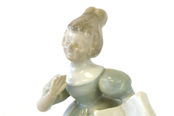 Vintage Kalk Singing Woman With Songbook Figurine (As-Is)