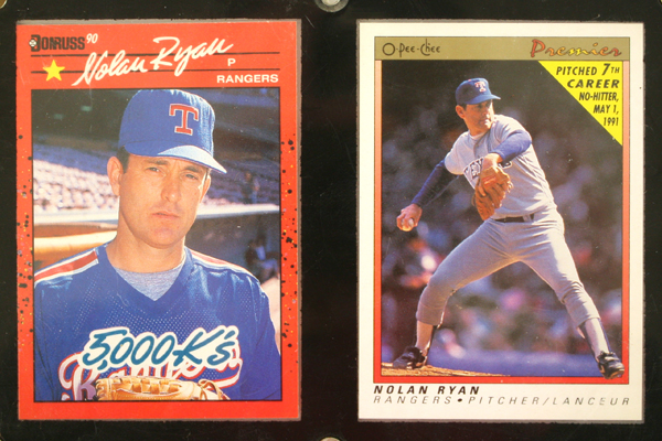 Nolan Ryan MLB Framed Set of 3 1989 and Two 1991 Player Cards