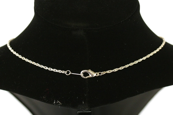 10" Rhinestone Silver Tone & Brass Ring Necklace