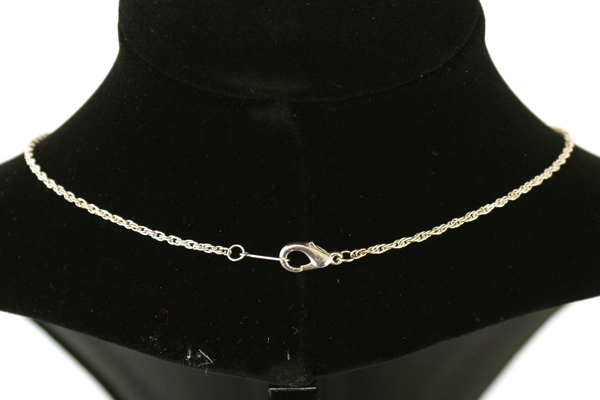 10" Rhinestone Silver Tone & Brass Ring Necklace