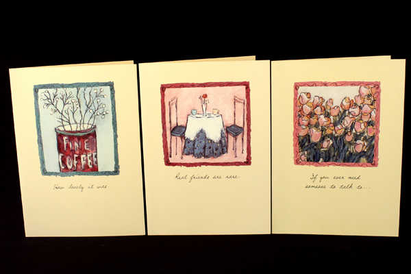 5 Greeting Cards Friends Coffee Here for You Cafe Garden BFF
