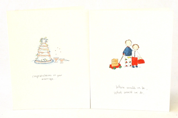 Lot of 4 Greeting Cards for Wedding or Couple Unused