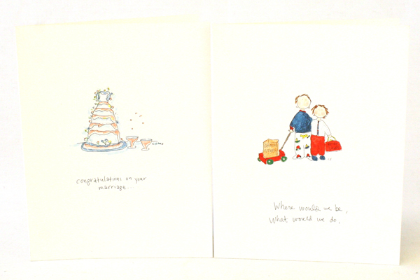 Lot of 4 Greeting Cards for Wedding or Couple Unused