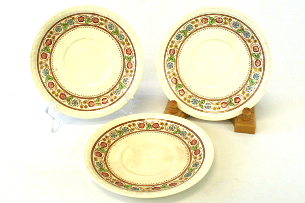3 Vintage Spode "Firenze" 7.25" Soup Bowl Saucers # 2/9034 Copeland England