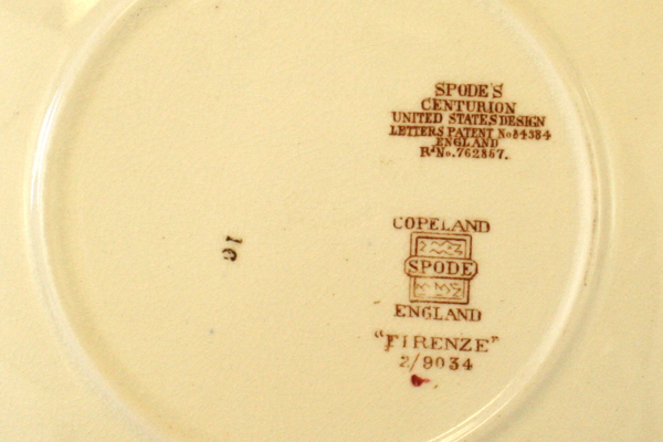 3 Vintage Spode "Firenze" 7.25" Soup Bowl Saucers # 2/9034 Copeland England