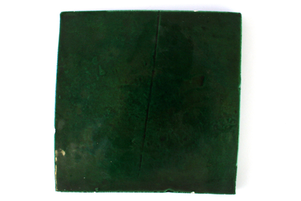 6" Green Ceramic Tile Trivet Slab Pottery Art Decor