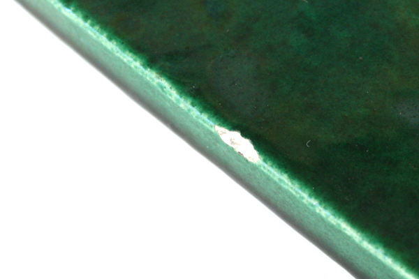 6" Green Ceramic Tile Trivet Slab Pottery Art Decor