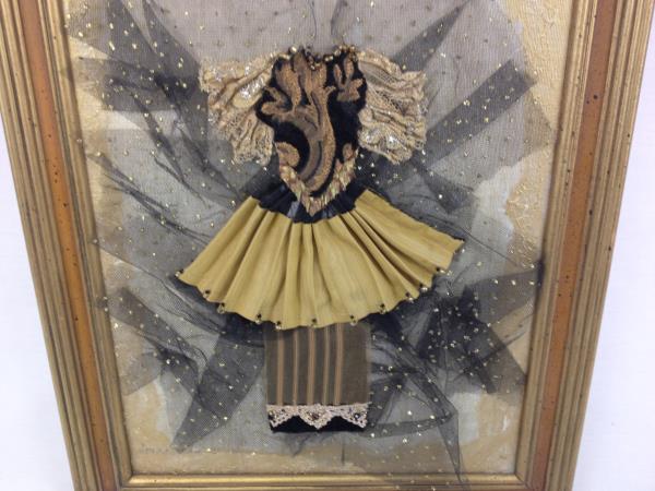 Dimensional Textile Collage Oregon Shakespeare OSF Art Deco Artist Signed Framed
