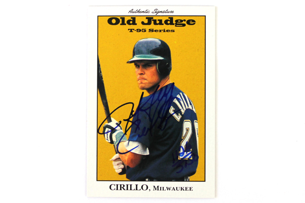 Old Judge T-95 Series Jeff Cirillo Card No. 10 Milwaukee 1995 Card w/ Signature