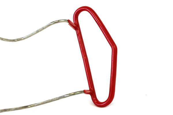 Five (5) Bowl Single Row Dish Rack Holder Dryer Red & Wire
