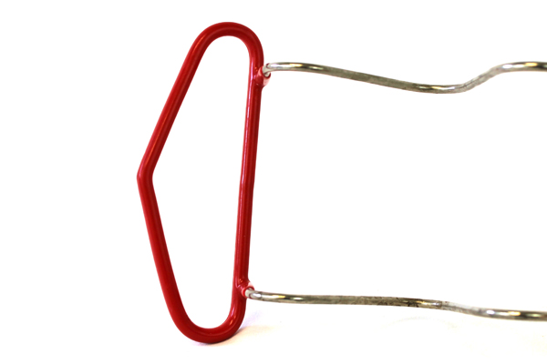 Five (5) Bowl Single Row Dish Rack Holder Dryer Red & Wire