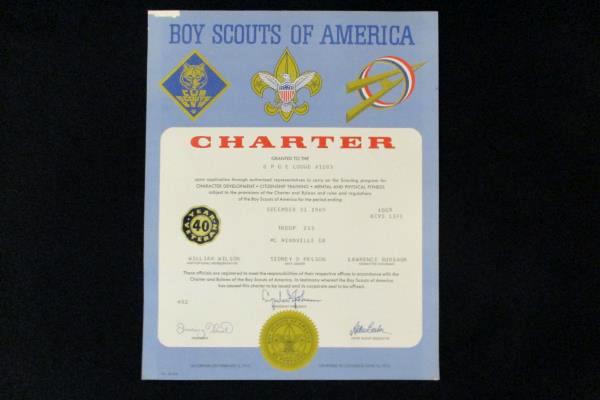 1968 & 1969 Boy Scouts Charter Certificate McMinnville OR Elks Club Troop 233