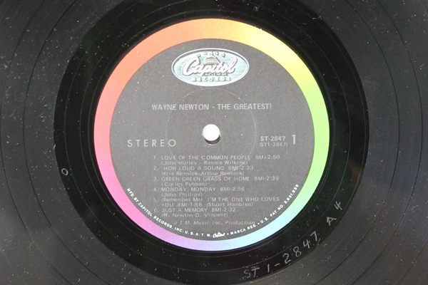 Wayne Newton The Greatest! Capitol Recors ST 2847 33 RPM 12" Record