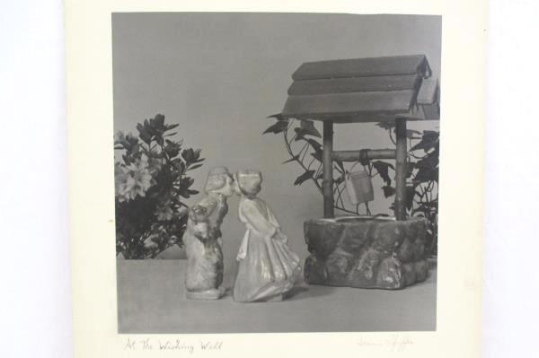 At the Wishing Well Photograph On Board 20x16 Signed Artist Jeanne Pfeiffer 1953