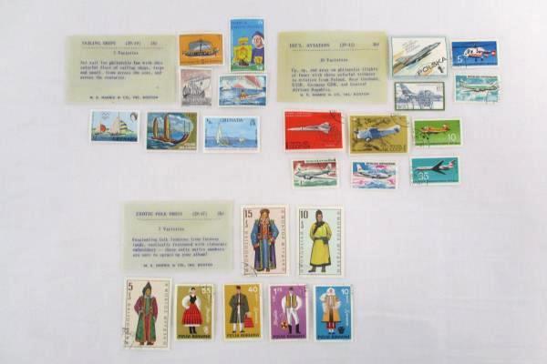 Lot of 3 H.E Harris Stamps Aviation Sailing Ships Exotic Folk Dress